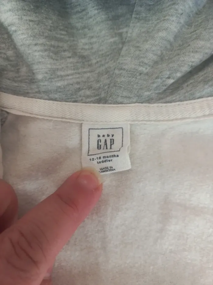 Veste zippée à capuche GAP 12mois 74cm - photo numéro 4