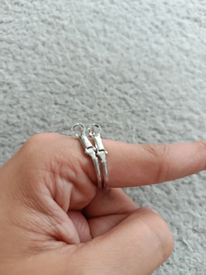 Boucle d'oreille petit anneaux / créole cadenas - photo numéro 4