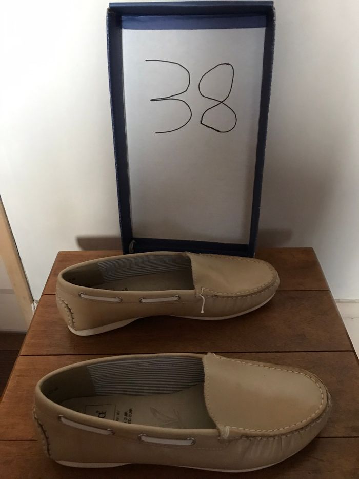 Mocassins femme cuir beige, confort, semelle antidérapante, marque Caprice, taille 38 - photo numéro 3