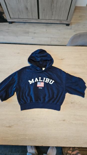 Croc pull à capuche et manches courtes, bleu très foncé Malibu, taille S, H&M
