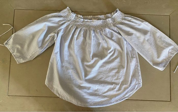 Blouse H&M bleue et blanche à rayures taille 36 / 38 - photo numéro 12