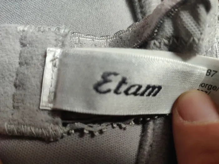 Soutien-gorge push-up Etam gris 90C - photo numéro 3