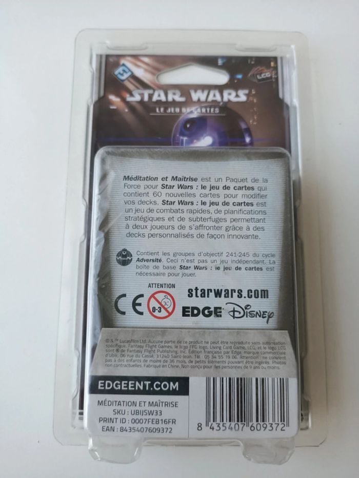 Jeu de cartes star wars Paquet de la force méditation et maitrise neuf et scellé - photo numéro 2