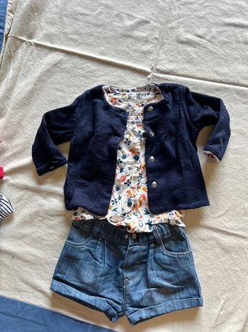 Ensemble short + chemise + gilet
