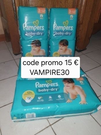 208 couches Pampers baby-dry taille 3
