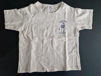 Tee-shirt manches courtes garçon Mango crème capitaine 98 cm