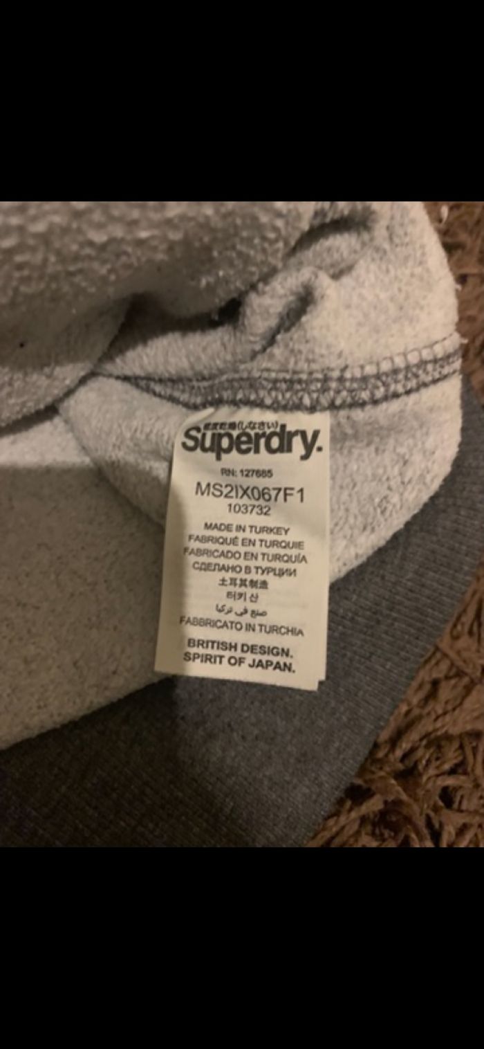 Pull gris super dry à capuche taille S adulte - photo numéro 2