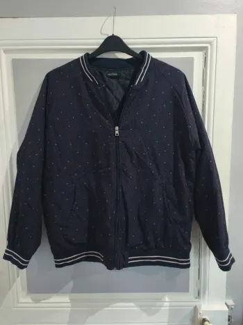 Veste bomber bleu marine à motifs – Nextenso – Taille XL