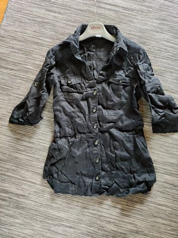 Chemise en lin noire