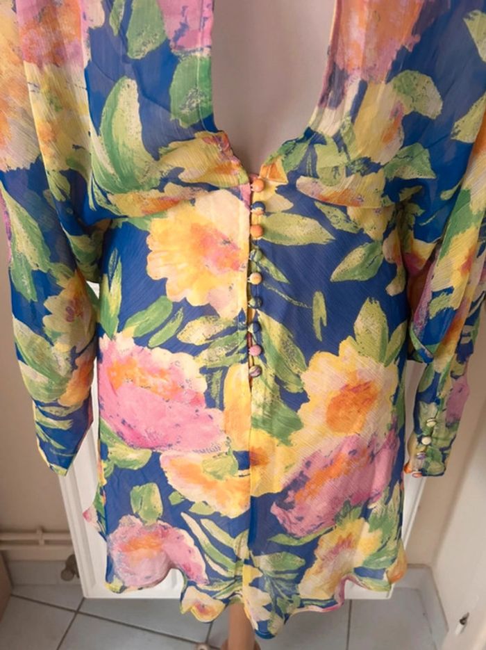 Robe d’été fleurie, bleue, Asos - photo numéro 12
