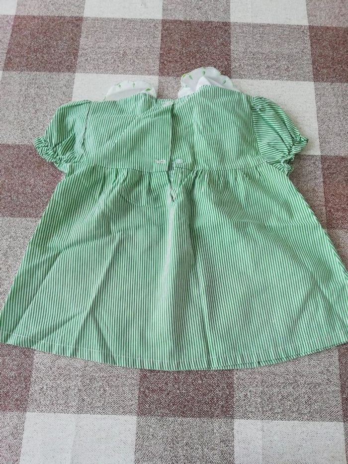 Robe manches courtes rayée verte 18 mois - photo numéro 3