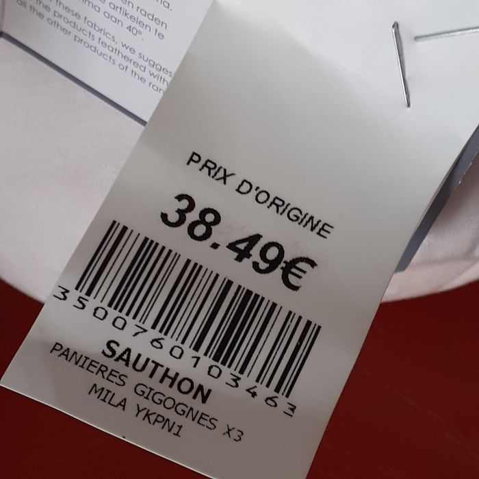 Neuf/Sauthon: 3 Panières tissu *encore étiquetées - photo numéro 4