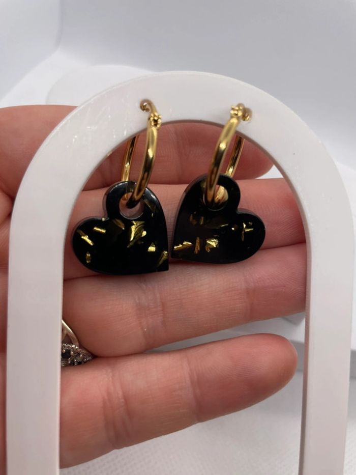 Paire de pampilles interchangeables avec créoles acier inoxydable - photo numéro 5