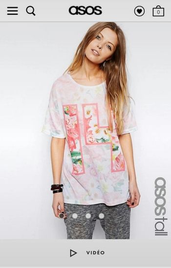 Tshirt style boyfriend large chiffre 14 motifs floraux - Dressing trié par tailles