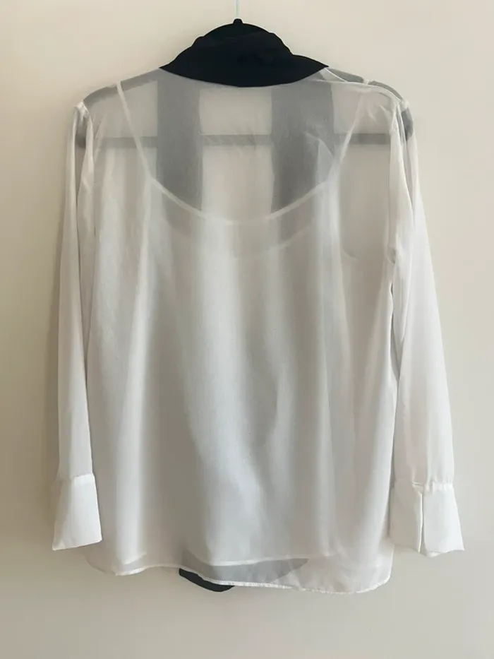 Blouse Zara noire et blanche - Taille S - photo numéro 5