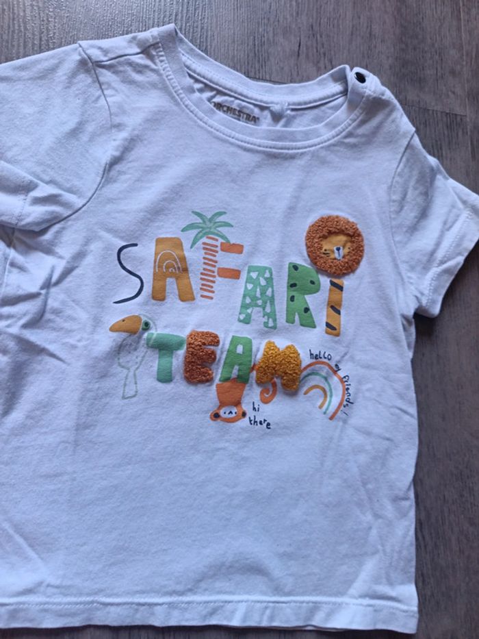 Lot 23 24 mois 86 cm débardeur et t-shirt safari Lion crocodile - photo numéro 7