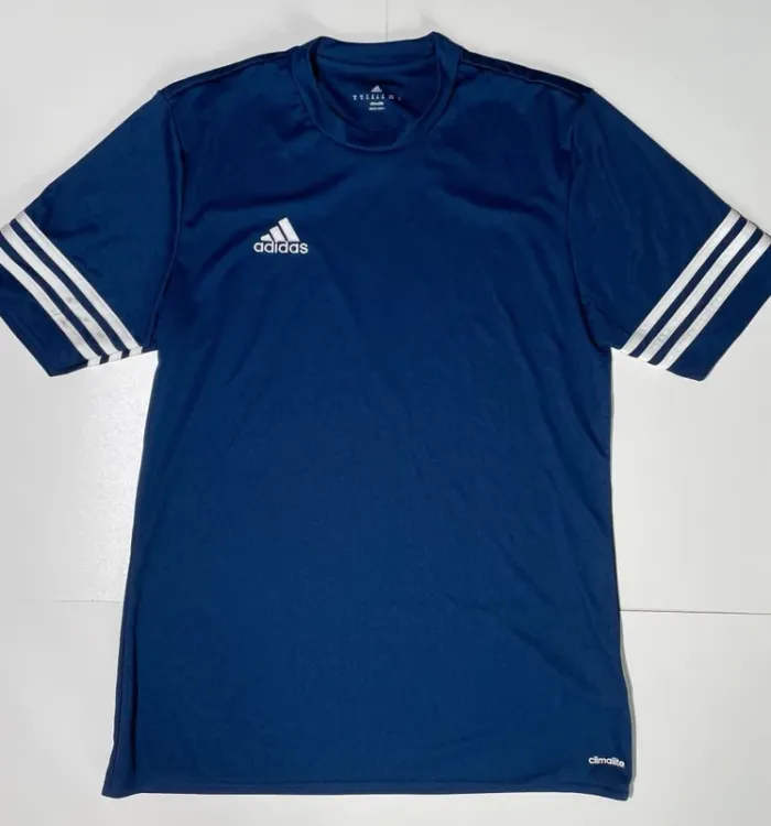 Adidas t-shirt blue white sports Climalite Mens M