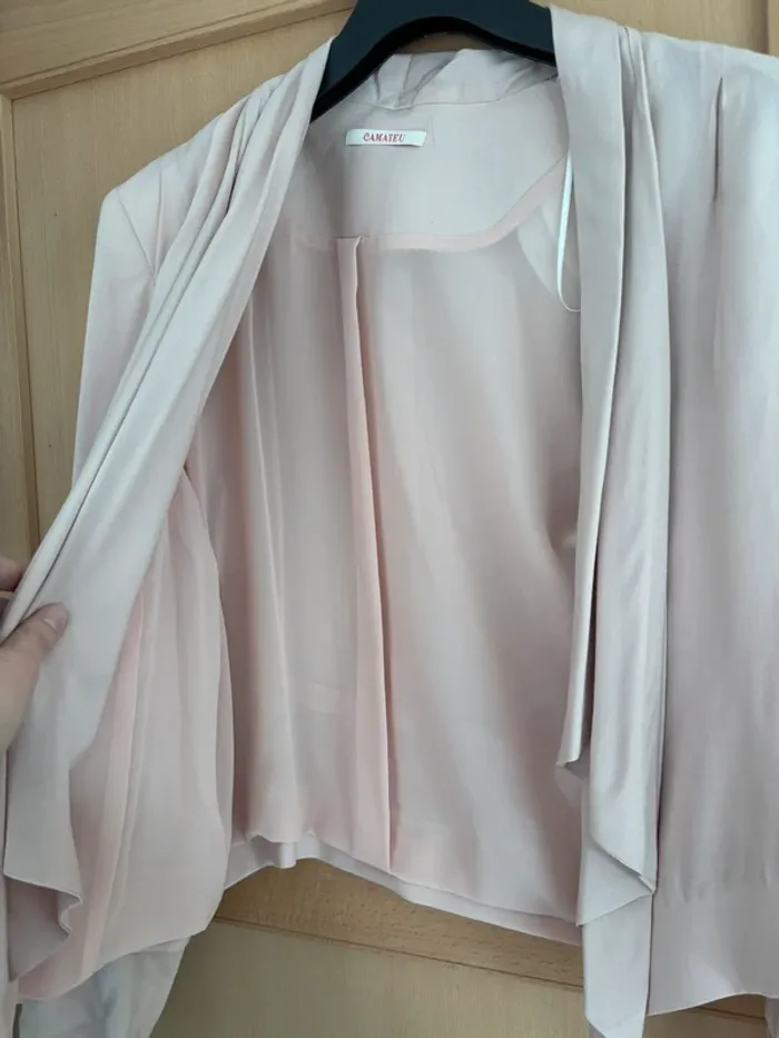 Veste asymétrique rose pale - photo numéro 2