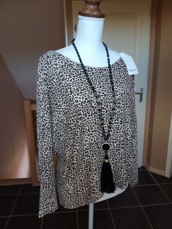 Haut tunique camel léopard neuf