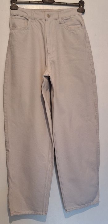 Jean blanc à jambes larges en 100 % coton