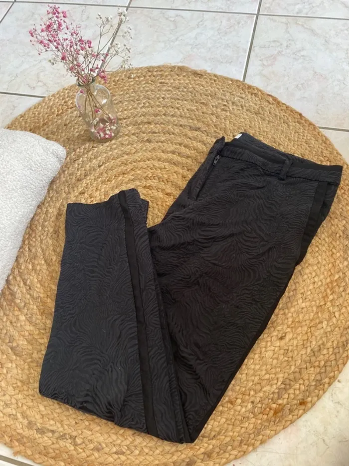 Pantalon effet zèbre en velour