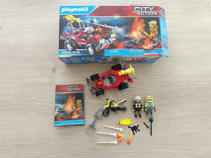 Playmobil City Action 70864 opération de pompiers avec voiturette de pompiers.i - photo numéro 2