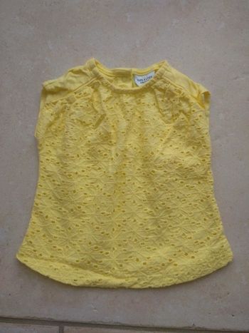 Tee shirt chemise blouse sans manche été Fille 9 mois broderie Tao