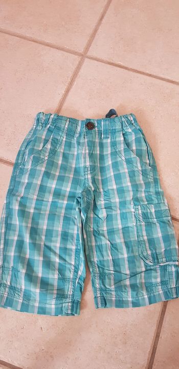 Bermuda carreaux vert bleu turquoise