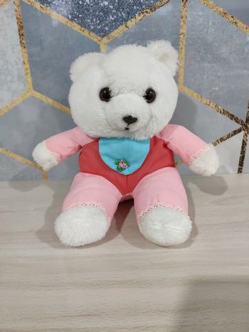 Ours blanc ourson en peluche