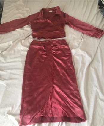 Ensemble satin ceinturé