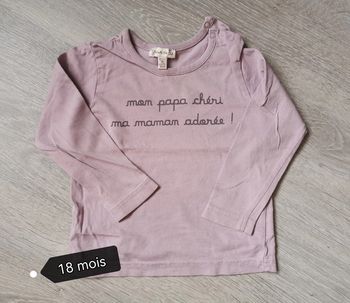 T-shirt manche longue fille 18 mois