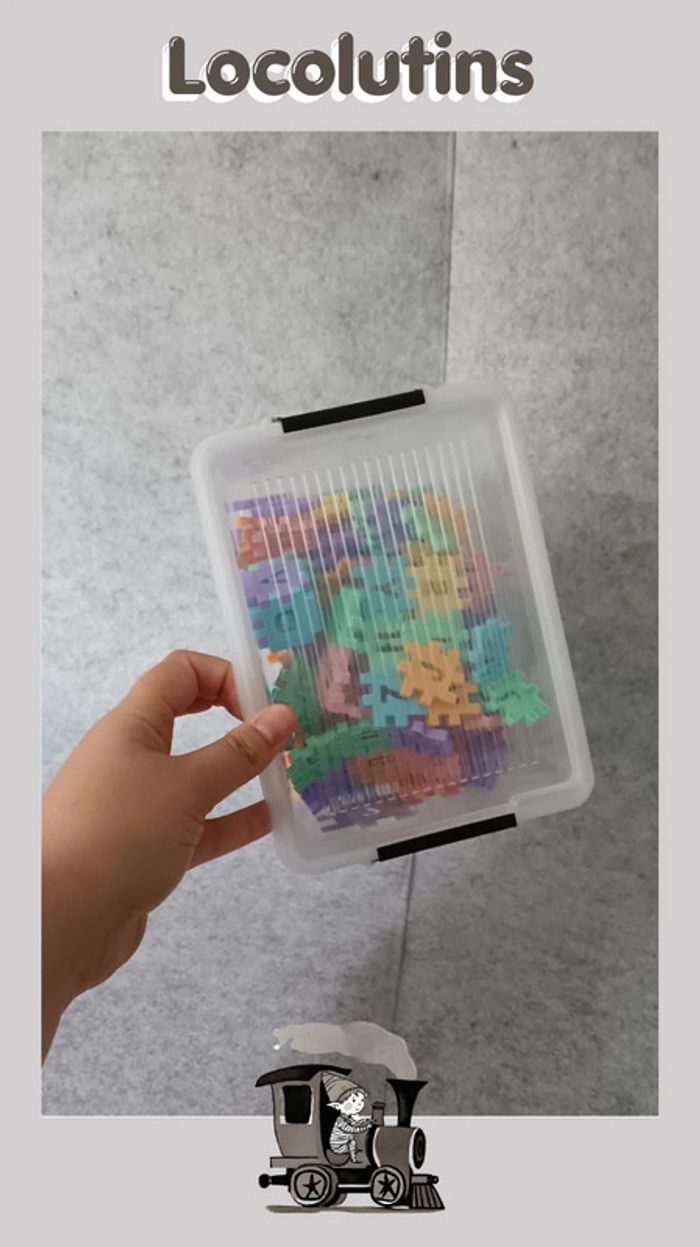 🚂 Jeu de construction coloré – pièces carrées à imbriquer - photo numéro 5