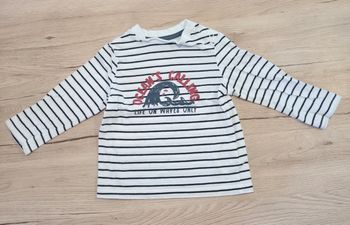 Tee-shirt manches longues marinière, Kiabi, 18 mois
