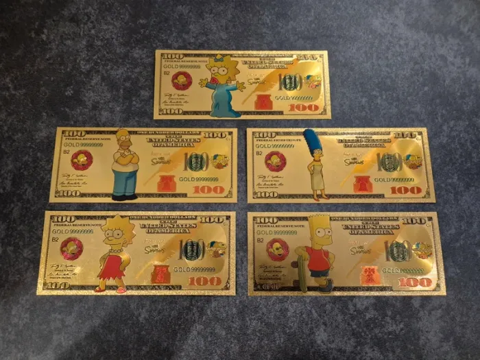 Billets OR à collectionner The Simpsons