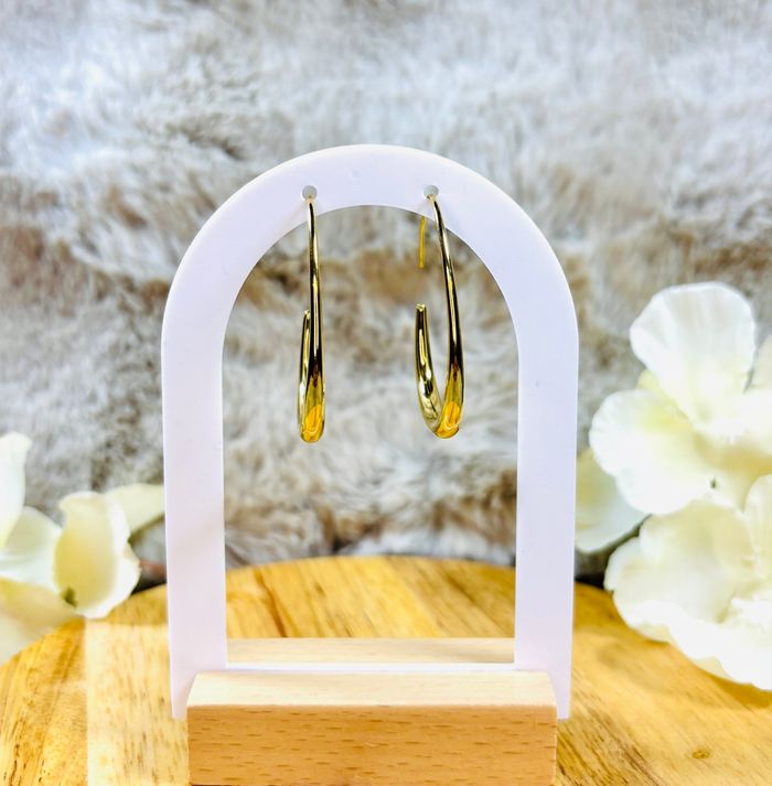 Boucles d’oreilles goutte dorées look chic minimaliste – neuf - photo numéro 2