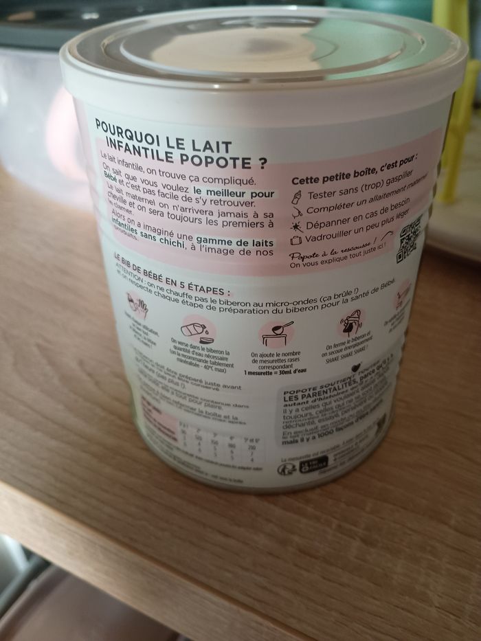Lait Popote 1er âge - photo numéro 2