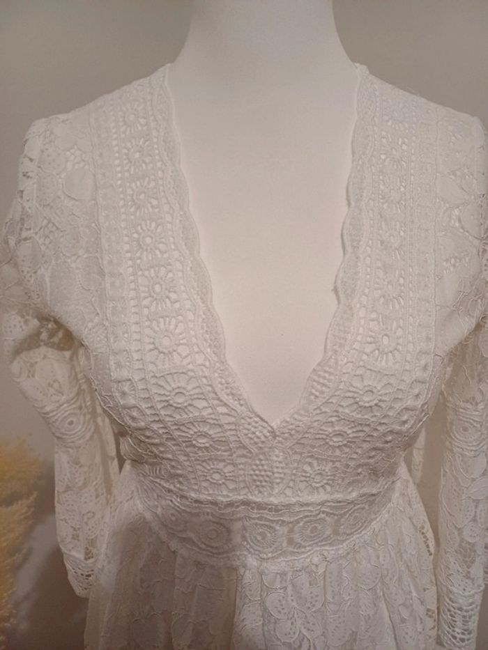 Robe blanche bohème en dentelle neuve Z Studio taille S/M 36/38 - photo numéro 2