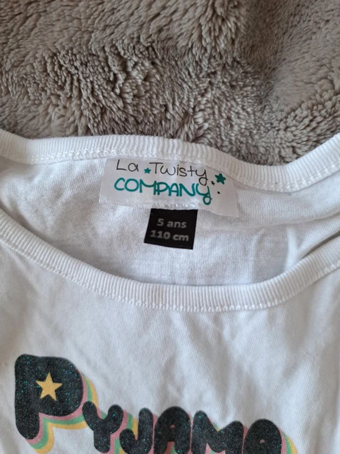 2 pièces Pyjama blanc et marine La Twisty Company - photo numéro 3