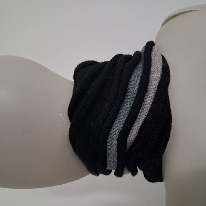 6 Snood tour de cou écharpe tube noir et gris Taille unique - photo numéro 2