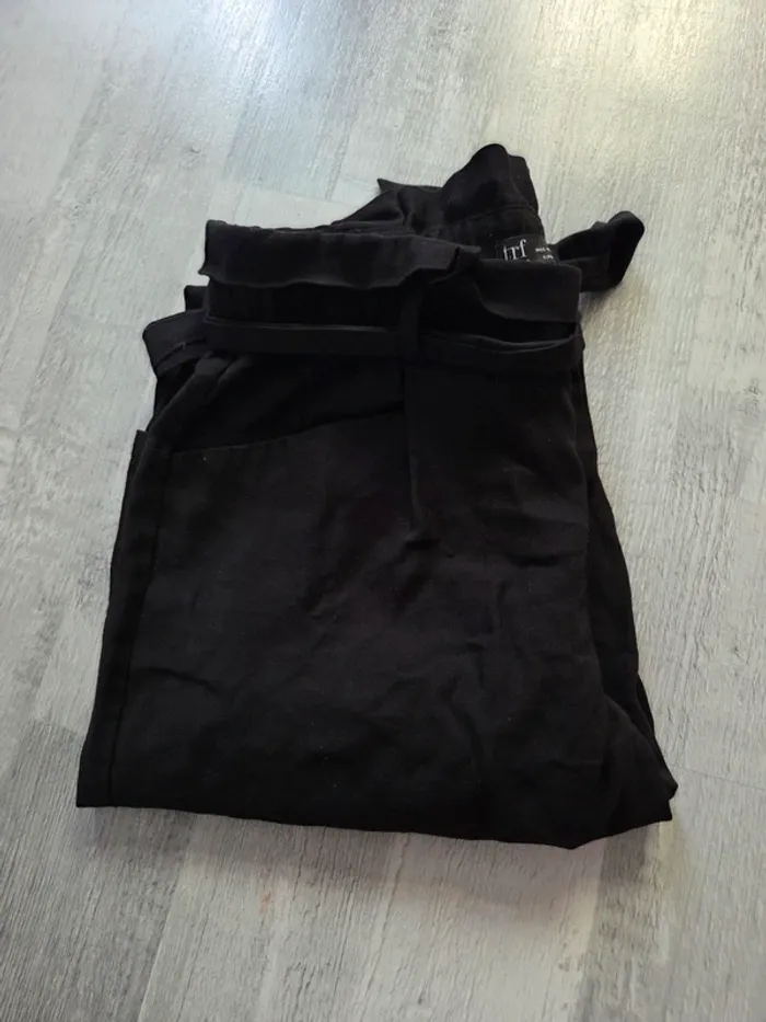 Pantalon noir zara avec ceinture nœud - photo numéro 5