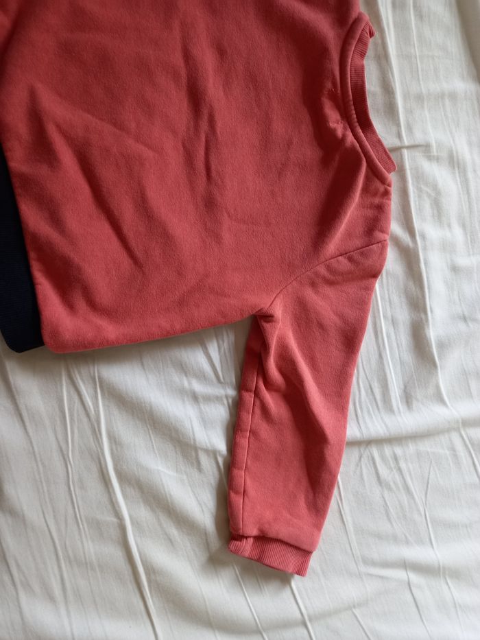 Joli sweat garçon 3 ans bleu et corail eco coonception - photo numéro 2