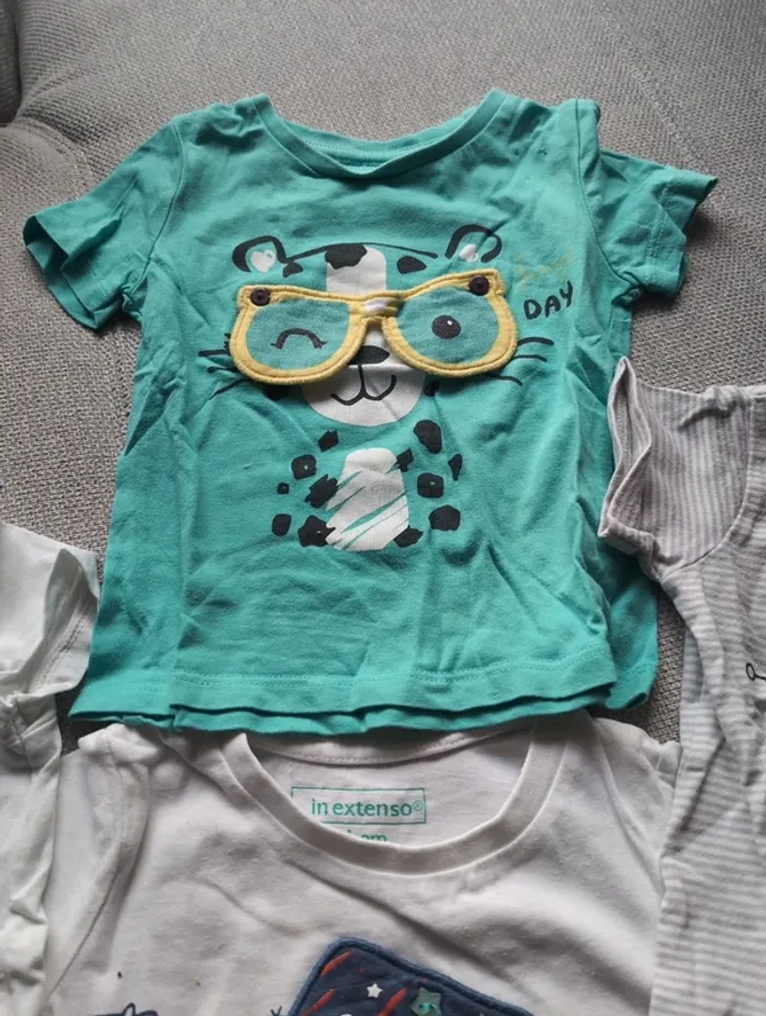 Lot 4 t-shirt manche courte 9 mois - photo numéro 5
