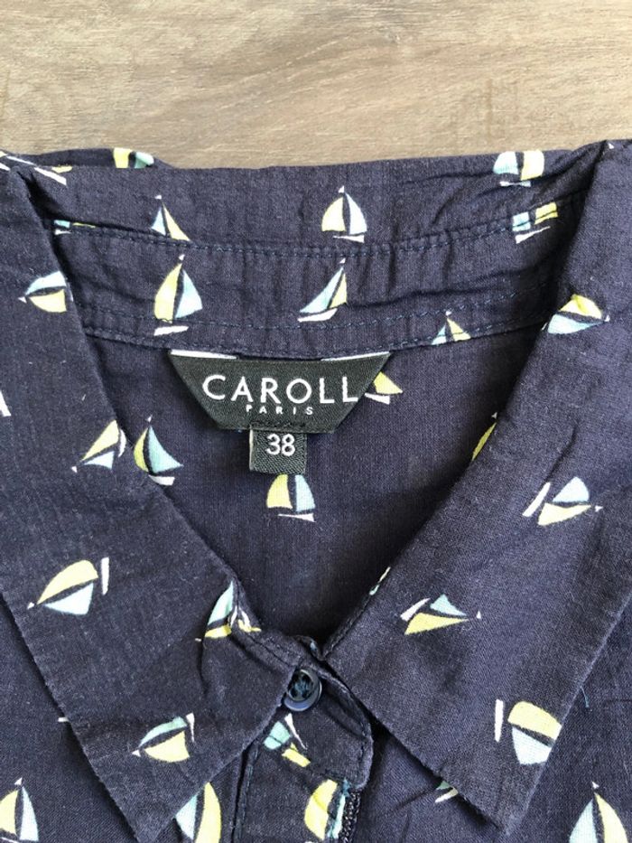 Chemise Caroll bateaux taille 38 marine - photo numéro 2