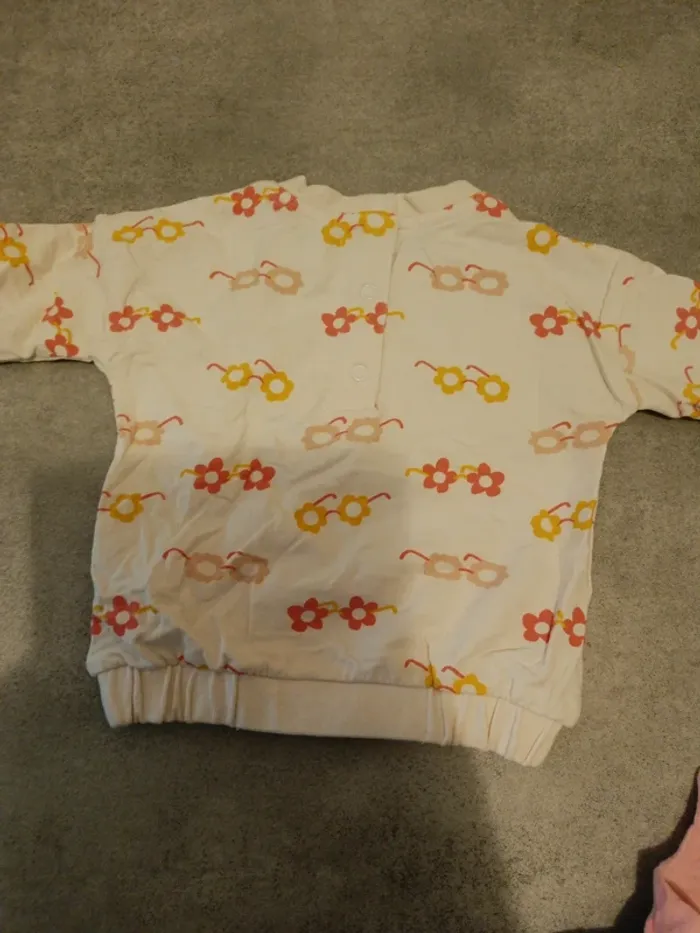 Pull la redoute lunettes roses et oranges 6mois - photo numéro 4