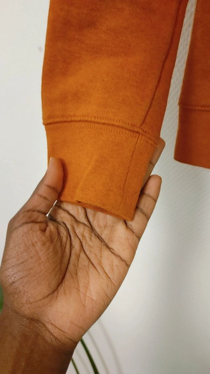 Sweat à capuche orange sans zip avec cordon poche devant - photo numéro 4