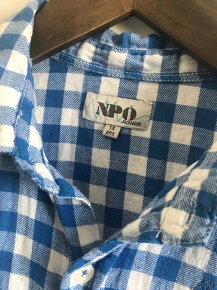 garçon 14ans chemise npo bleu à carreaux très bon état - photo numéro 2