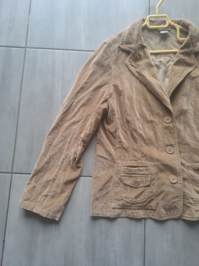 Veste en velours beige/camel M&S Taille 44 - photo numéro 2