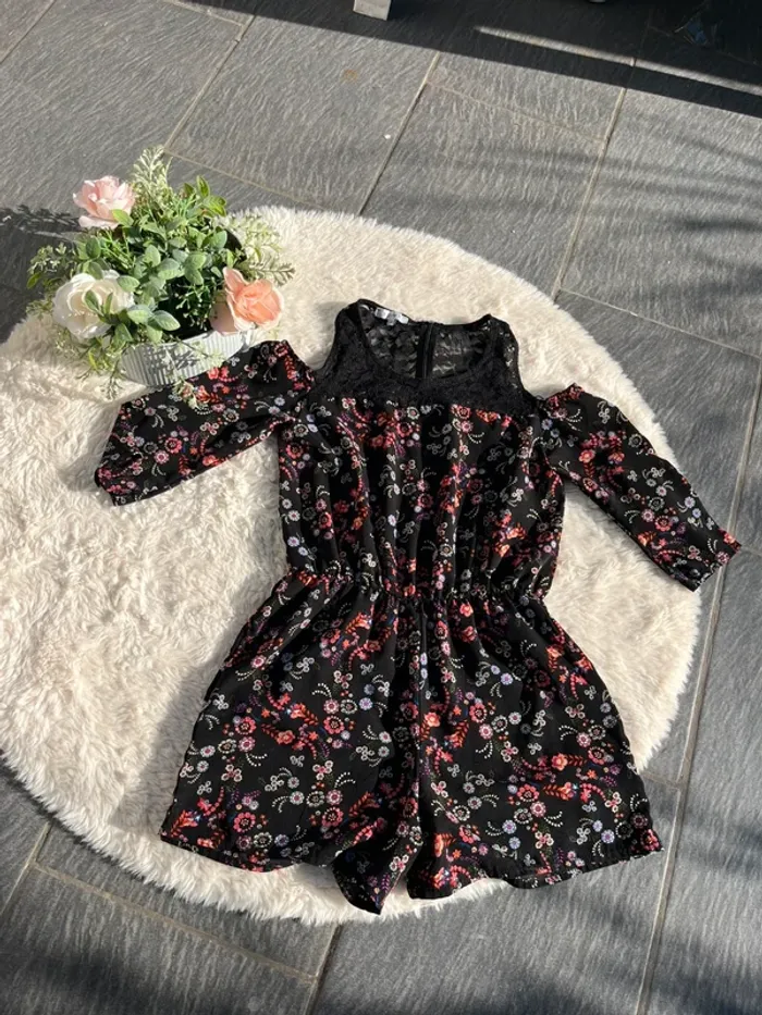 Combi short  floral 12 ans
