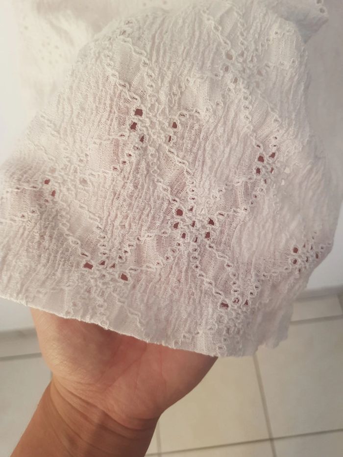Mini robe blanche effet dentelle - photo numéro 5