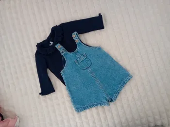 Ensemble salopette+t-shirt ML 6/9mois 🌼👧